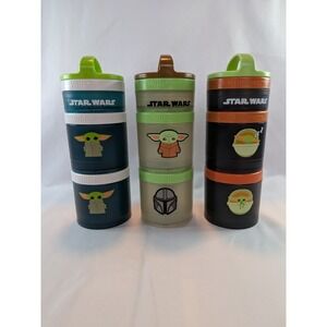 Whiskware Star Wars Grogu Mandalorian Stacking Snack Containers Set of 3 Jars